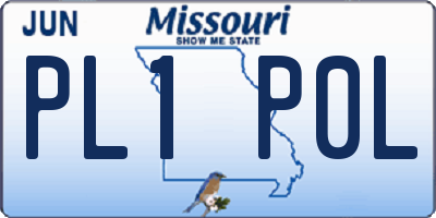 MO license plate PL1P0L