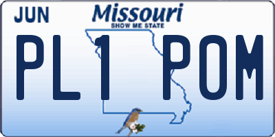 MO license plate PL1P0M