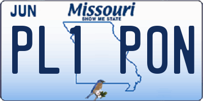 MO license plate PL1P0N