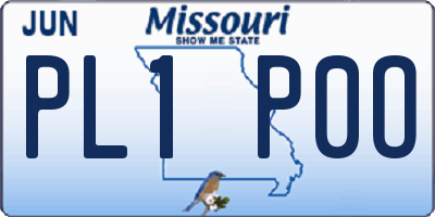 MO license plate PL1P0O
