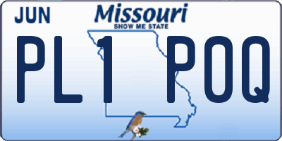 MO license plate PL1P0Q