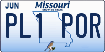 MO license plate PL1P0R