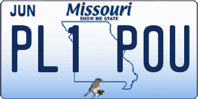 MO license plate PL1P0U
