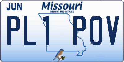 MO license plate PL1P0V