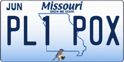 MO license plate PL1P0X