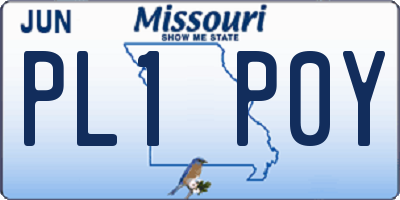 MO license plate PL1P0Y