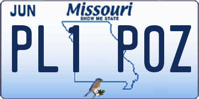 MO license plate PL1P0Z