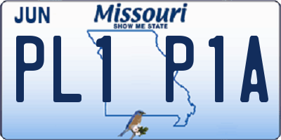 MO license plate PL1P1A
