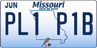 MO license plate PL1P1B