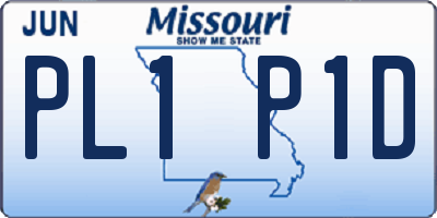MO license plate PL1P1D