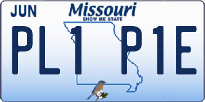 MO license plate PL1P1E