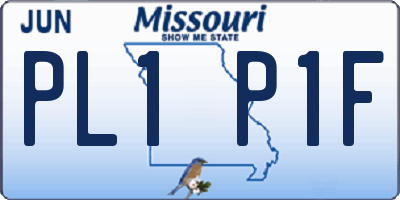 MO license plate PL1P1F