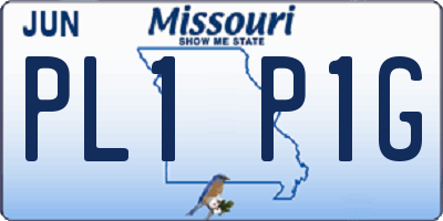 MO license plate PL1P1G