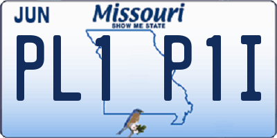 MO license plate PL1P1I