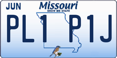 MO license plate PL1P1J