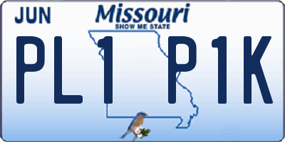 MO license plate PL1P1K