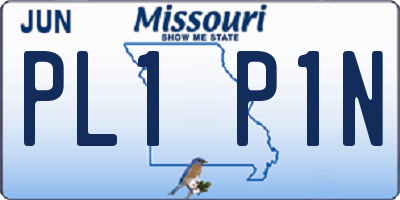 MO license plate PL1P1N