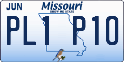 MO license plate PL1P1O