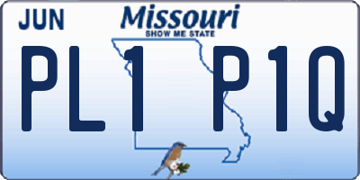 MO license plate PL1P1Q