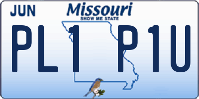 MO license plate PL1P1U