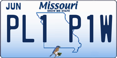 MO license plate PL1P1W
