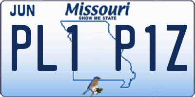MO license plate PL1P1Z