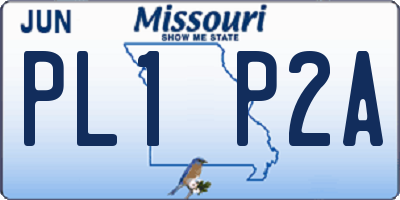 MO license plate PL1P2A