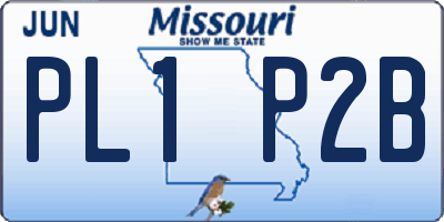 MO license plate PL1P2B