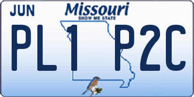 MO license plate PL1P2C