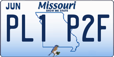 MO license plate PL1P2F