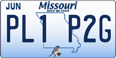 MO license plate PL1P2G