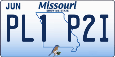 MO license plate PL1P2I