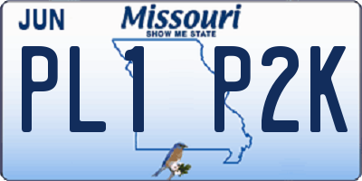 MO license plate PL1P2K