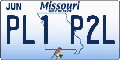 MO license plate PL1P2L