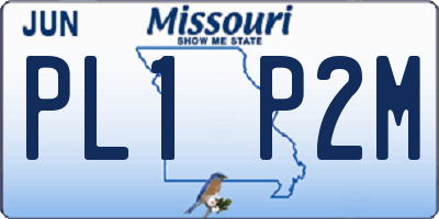 MO license plate PL1P2M