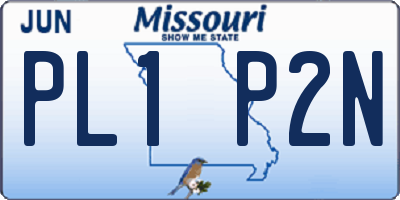 MO license plate PL1P2N