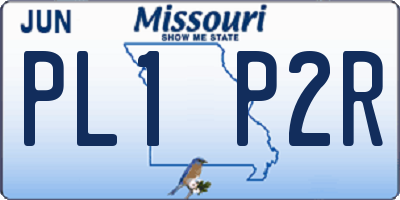 MO license plate PL1P2R