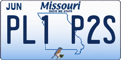MO license plate PL1P2S
