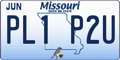 MO license plate PL1P2U