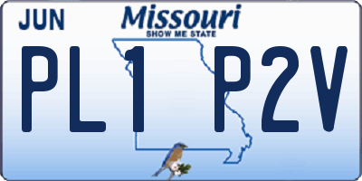 MO license plate PL1P2V