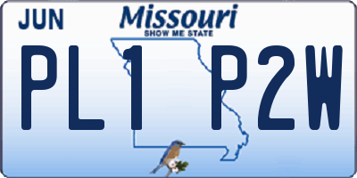 MO license plate PL1P2W