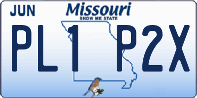 MO license plate PL1P2X