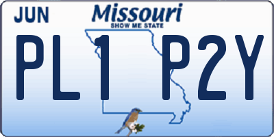 MO license plate PL1P2Y