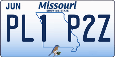 MO license plate PL1P2Z
