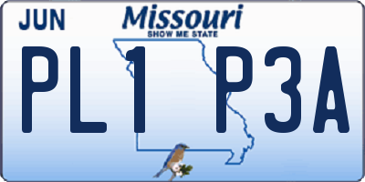MO license plate PL1P3A