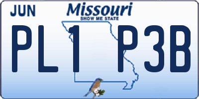 MO license plate PL1P3B