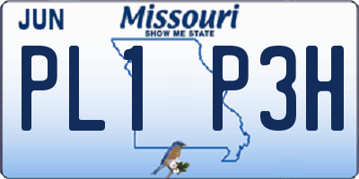 MO license plate PL1P3H