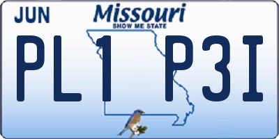 MO license plate PL1P3I