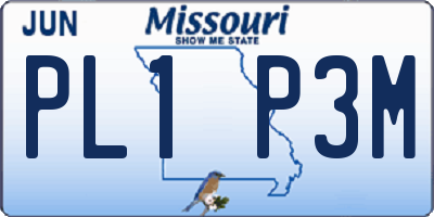 MO license plate PL1P3M