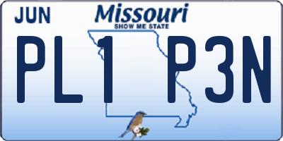 MO license plate PL1P3N